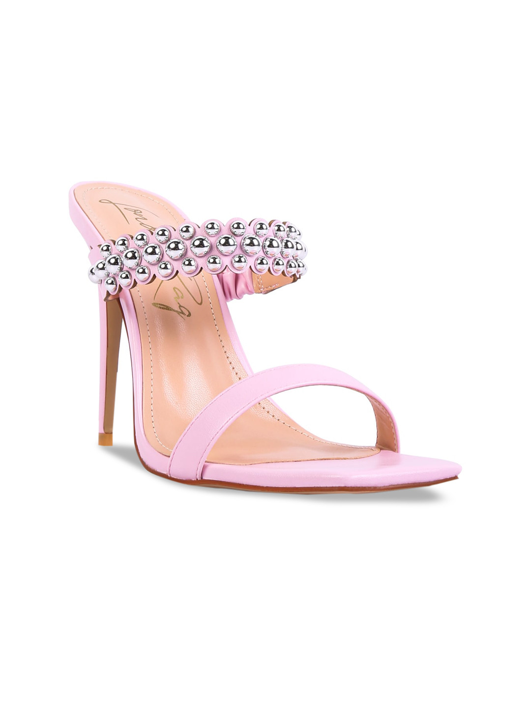 London Rag Pink Embellished PU Party High-Top Stiletto Heels