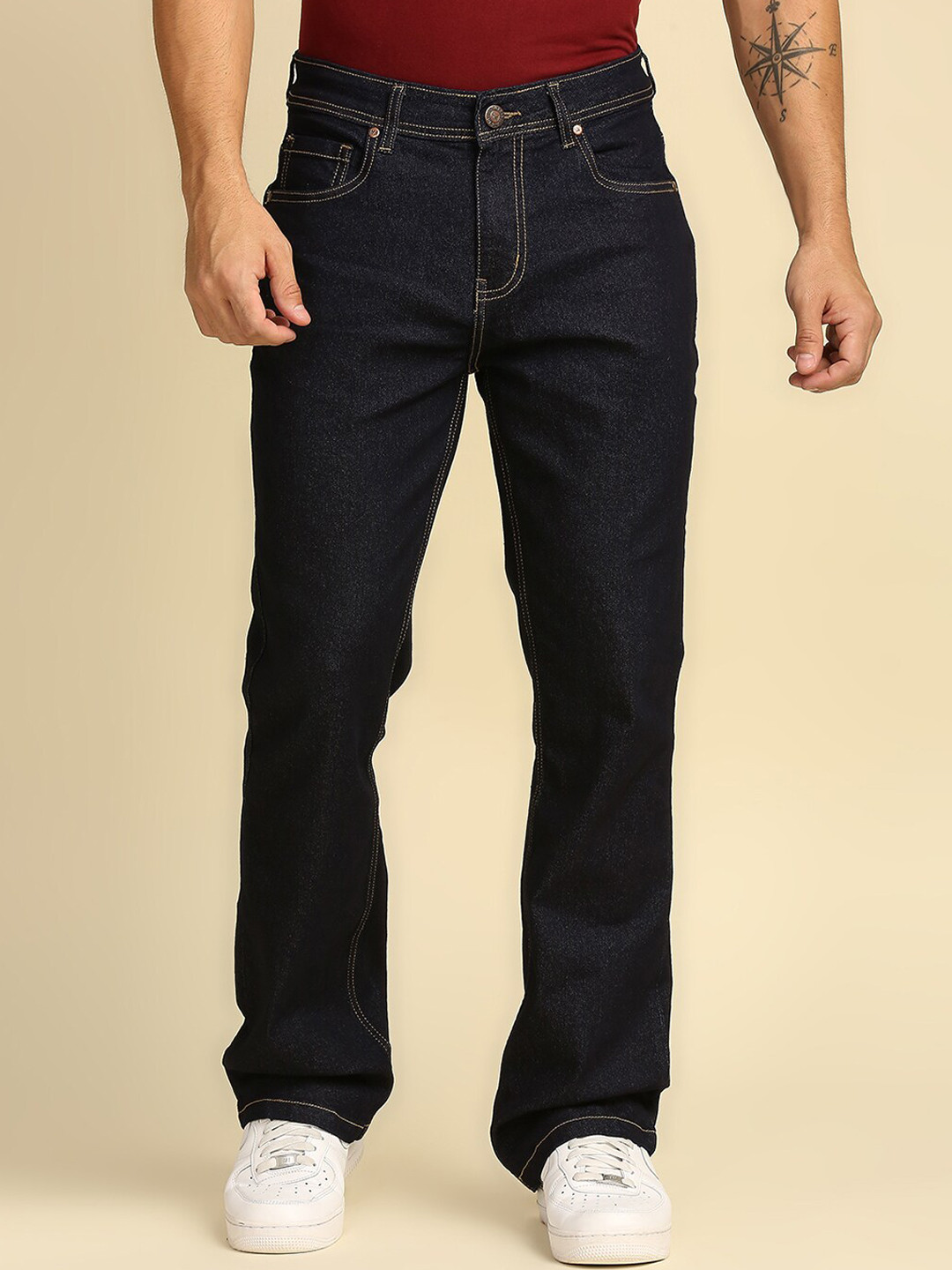 High Star Men Blue Bootcut Jeans