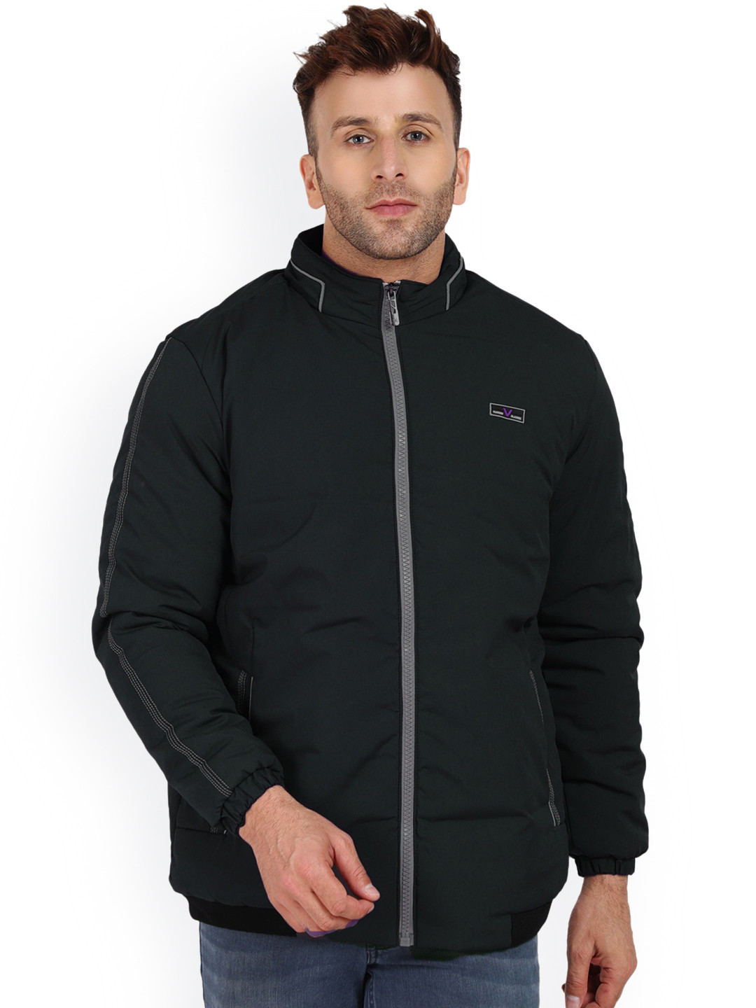 AD & AV Men Charcoal Water Resistant Sporty Jacket