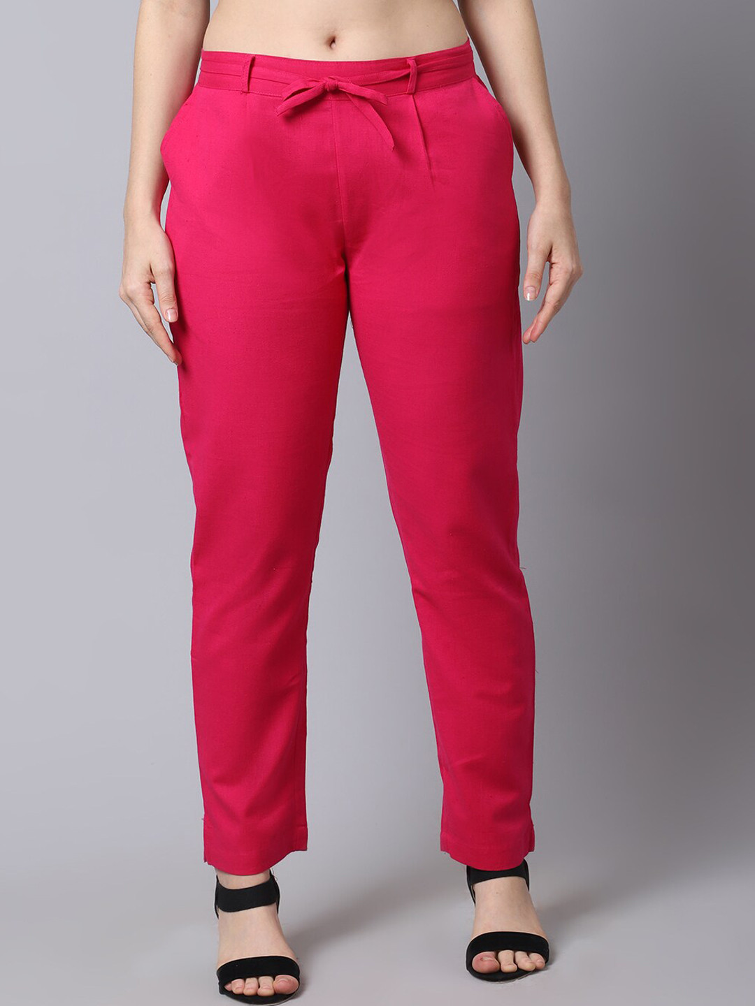 Pistaa Women Pink Cigarette Trousers