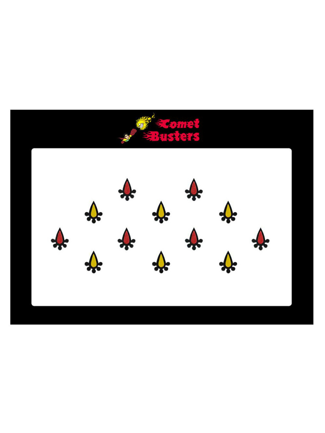 Comet Busters Set Of 12 Red & Yellow Multicolor Bindis