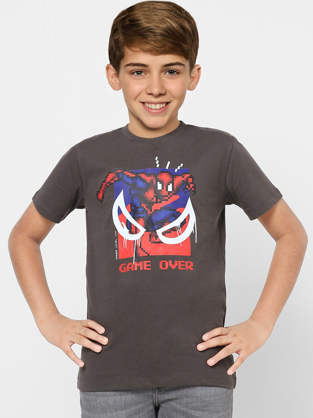 Jack & Jones Junior Boys Spider Man Printed Cotton T-shirt