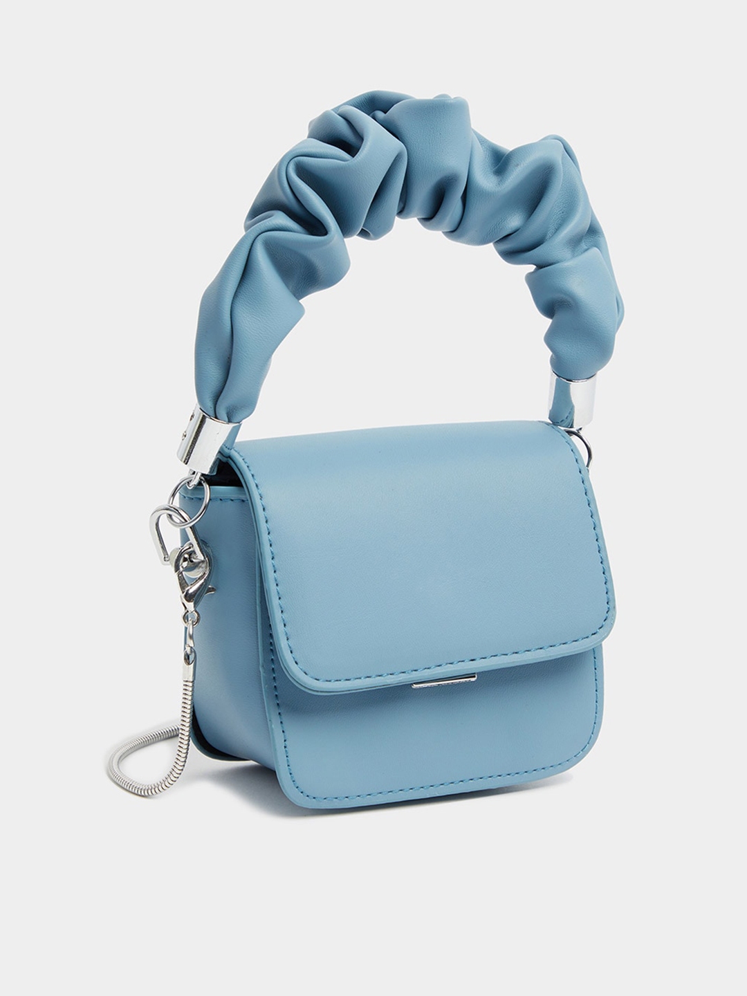Styli Women Blue Gathered Top Handle Flap Mini Handbag - Handbags for Women 19831856 | Myntra