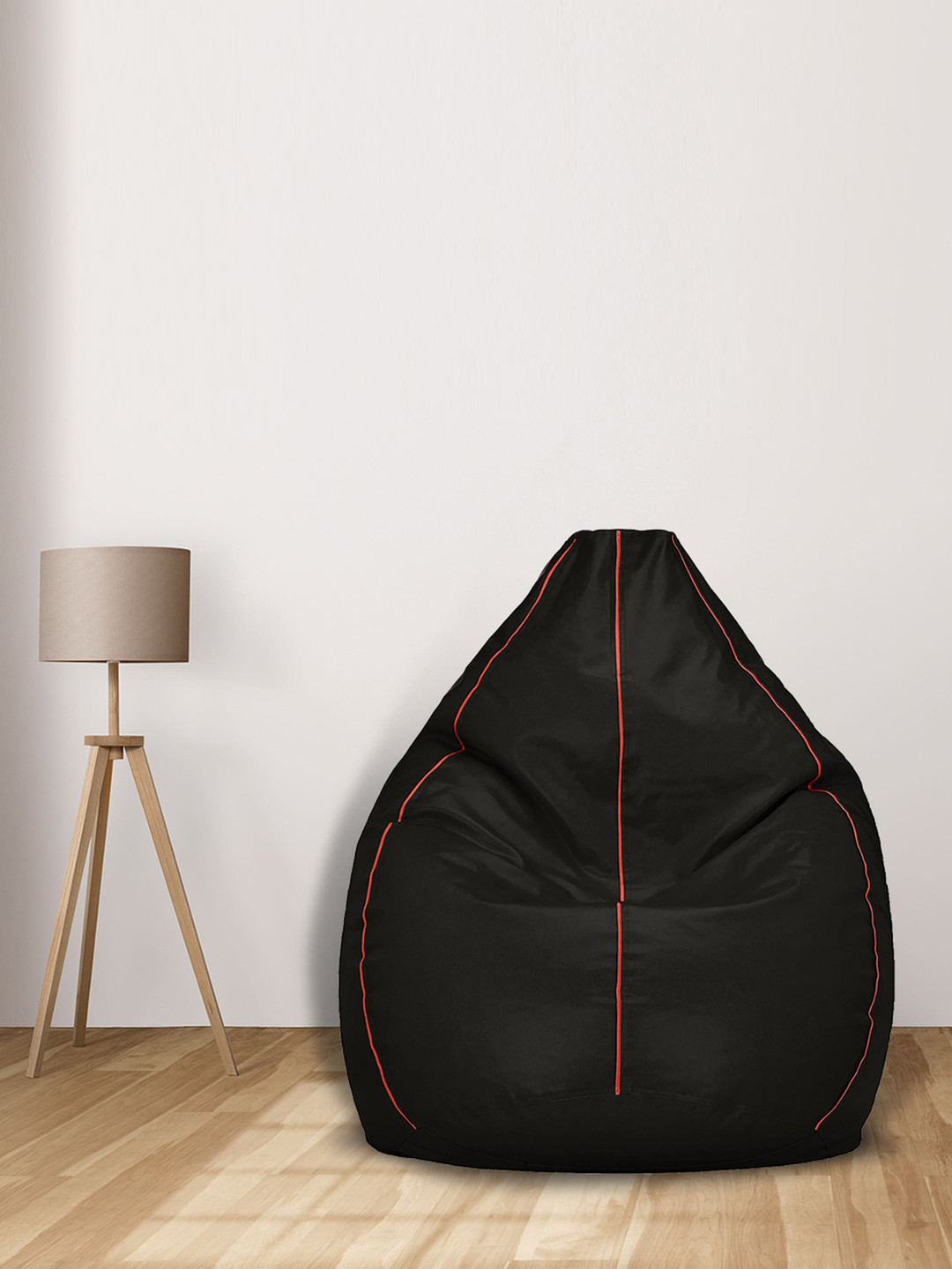 SHIRA 24 Black Solid Tear Drop Bean Bag Cover