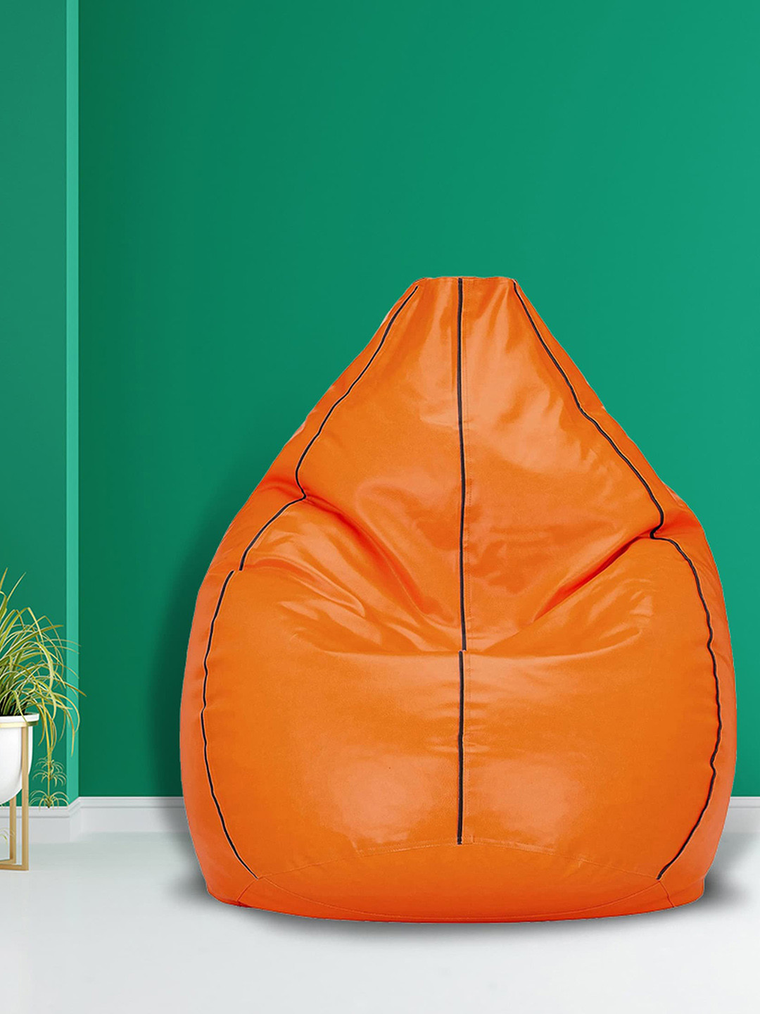 SHIRA 24 Orange Solid Jumbo Tear Drop Bean Bag Cover