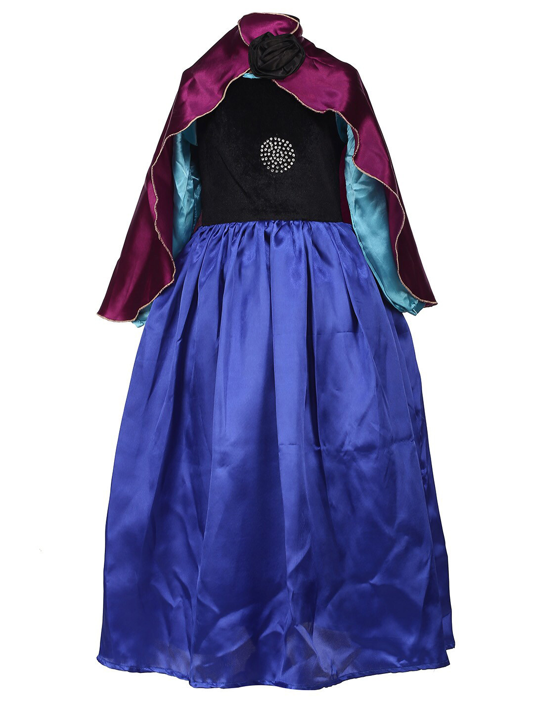 Samsara Couture Blue & Purple Satin Maxi Dress