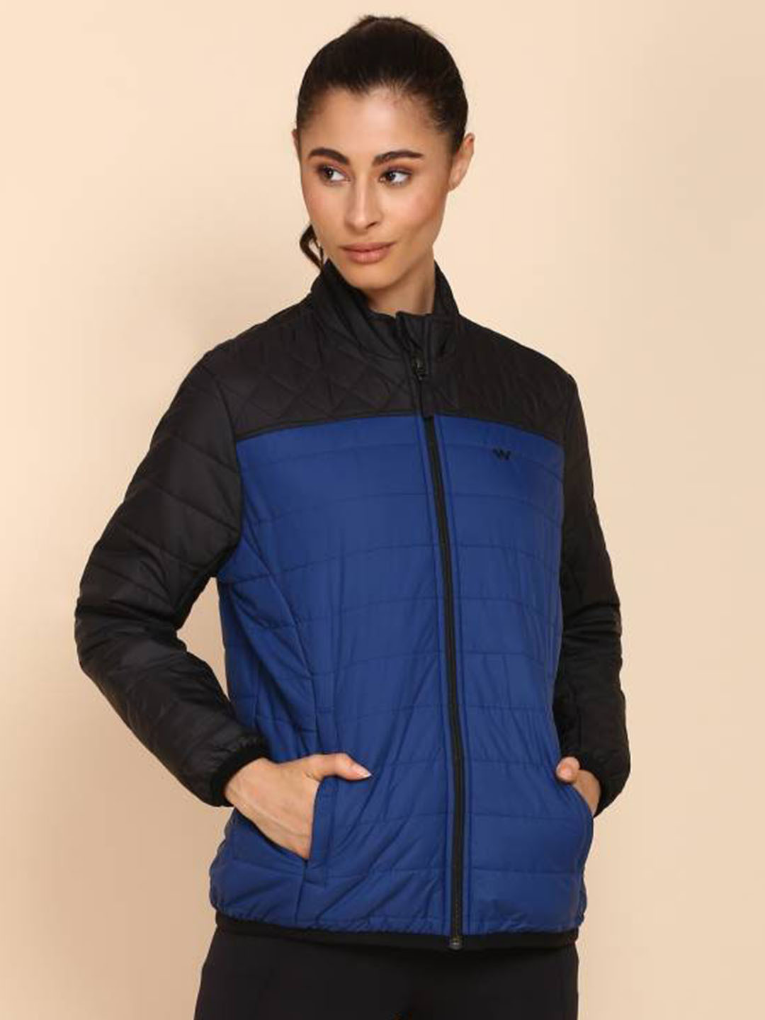 Wildcraft Women Black Colourblocked Windcheater Longline Puffer Jacket