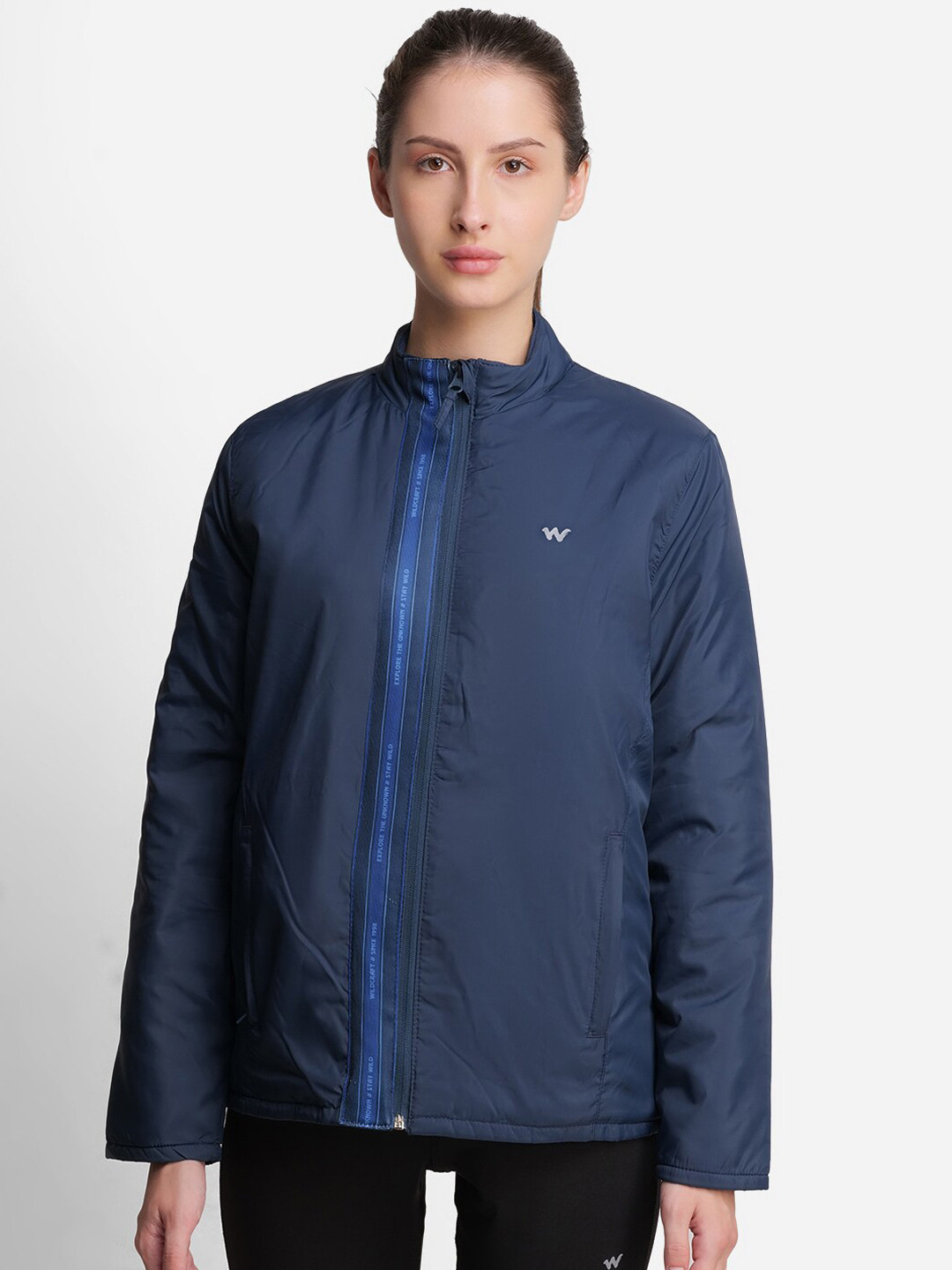 Wildcraft Women Navy Blue Lightweight Longline Outdoor Sporty Jacket