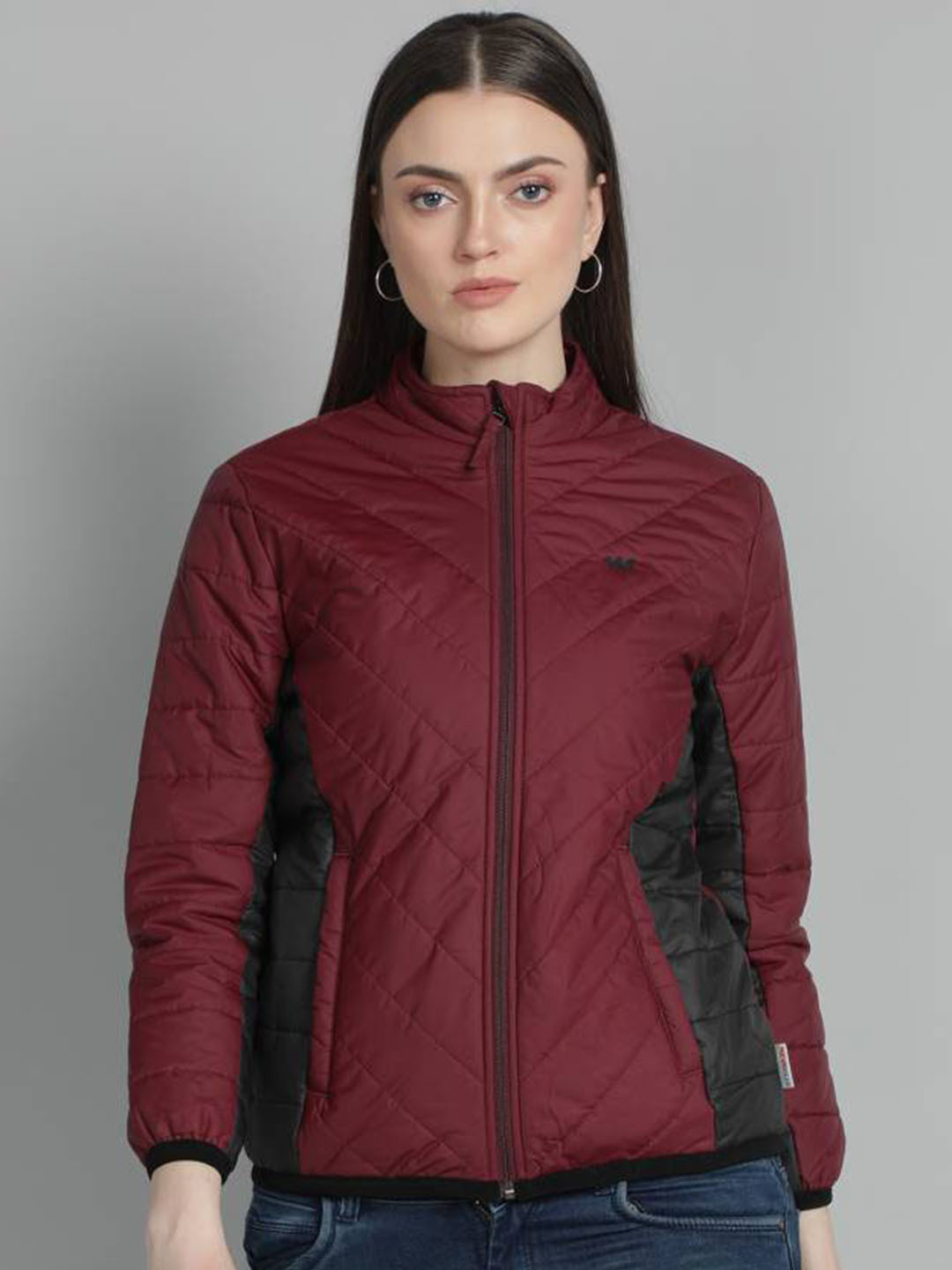Wildcraft Women Maroon Windcheater Padded Jacket