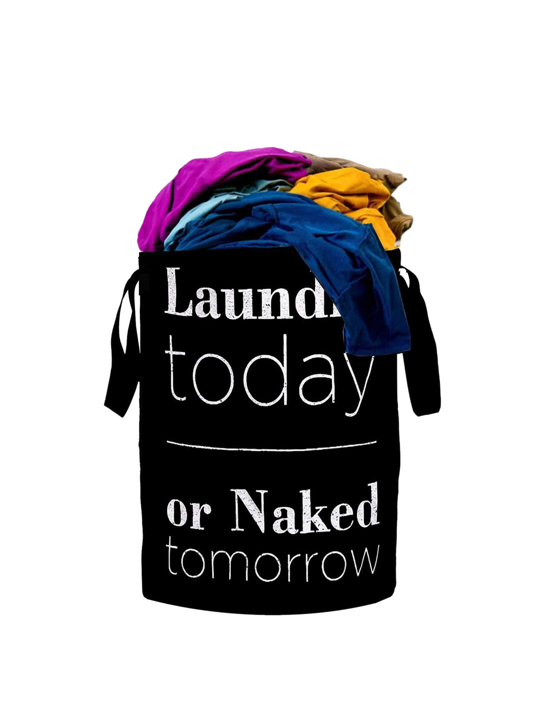 Home Fresh Black Printed Laundry Bag