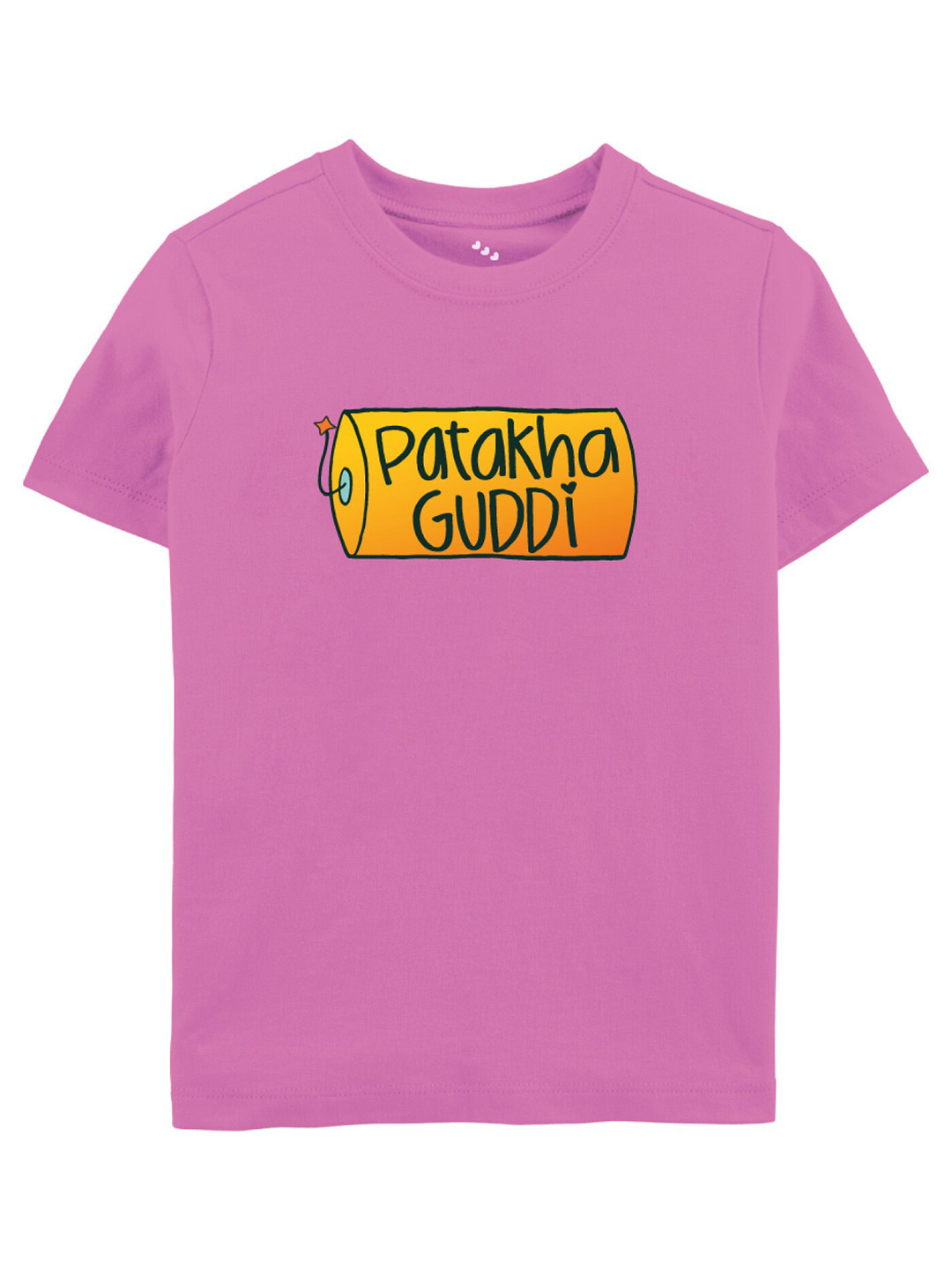 Zeezeezoo Kids Pink Pathaka Pure Cotton Guddi Printed Tshirt