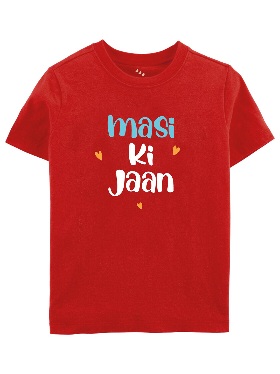 Zeezeezoo Kids Red Pure Cotton Maasi Ki Jaan Typography Printed Tshirt