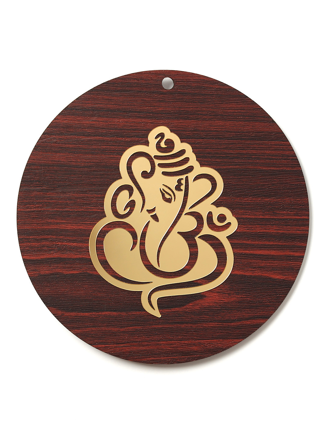DULI Ganesh Wood Matte Hanging Hall Spiritual Wall Decor-8In