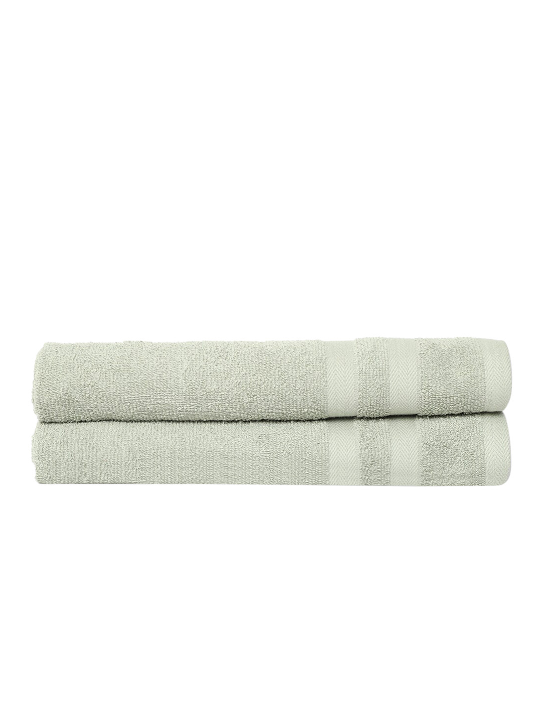 CANTABIL Pack Of 2 Green 400 GSM Textured Hand Towels