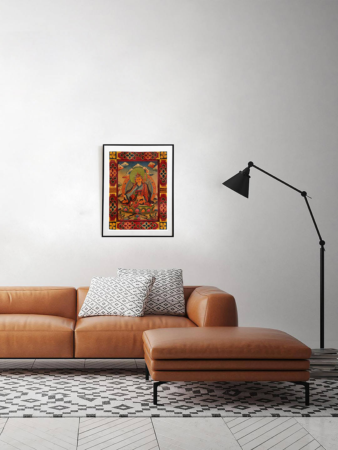 Exotic India Tibetan Buddhist Deity Padmasambhava - Color on Board (Framed)