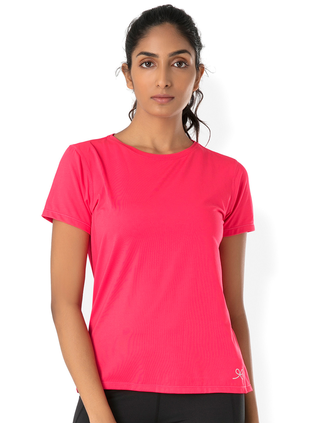 PrettySecrets Women Pink Solid Round Neck T-shirt