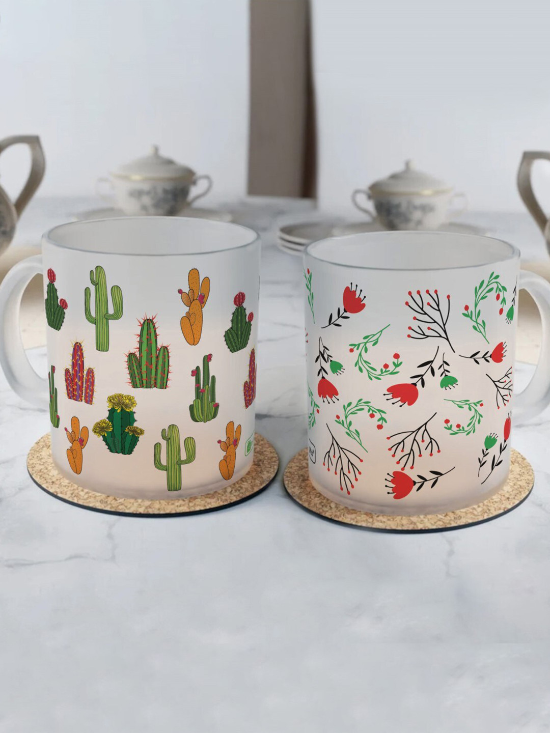 Indigifts Aaryan Name Personalised White Conversational Glass Microwave Safe 2 Piece Mugs-325ml