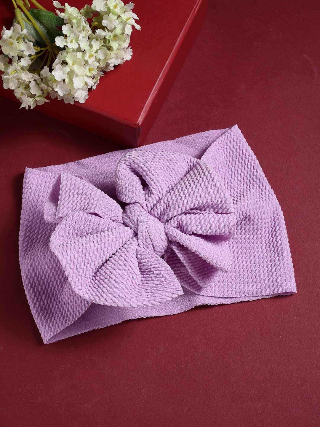 Babymoon Girls Purple Bow Embellished Headband