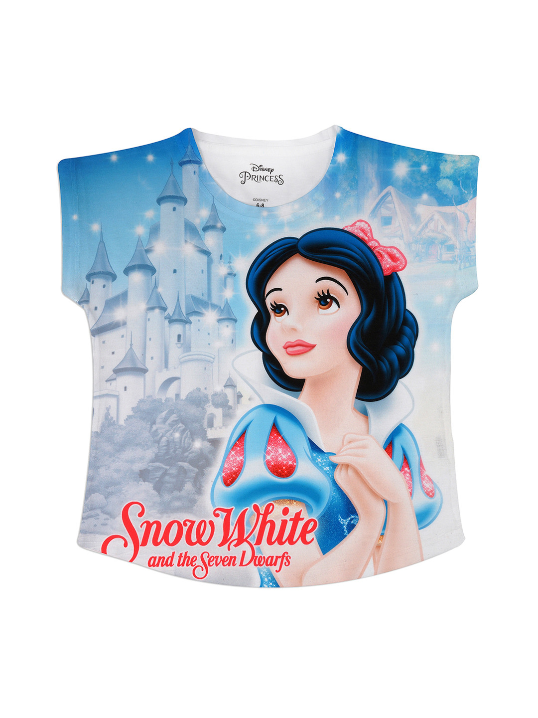 Disney by Wear Your Mind Girls Blue & White Printed Top