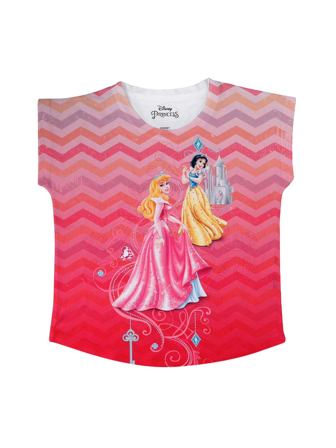 Disney by Wear Your Mind Girls Pink Disney Princess Printed Top