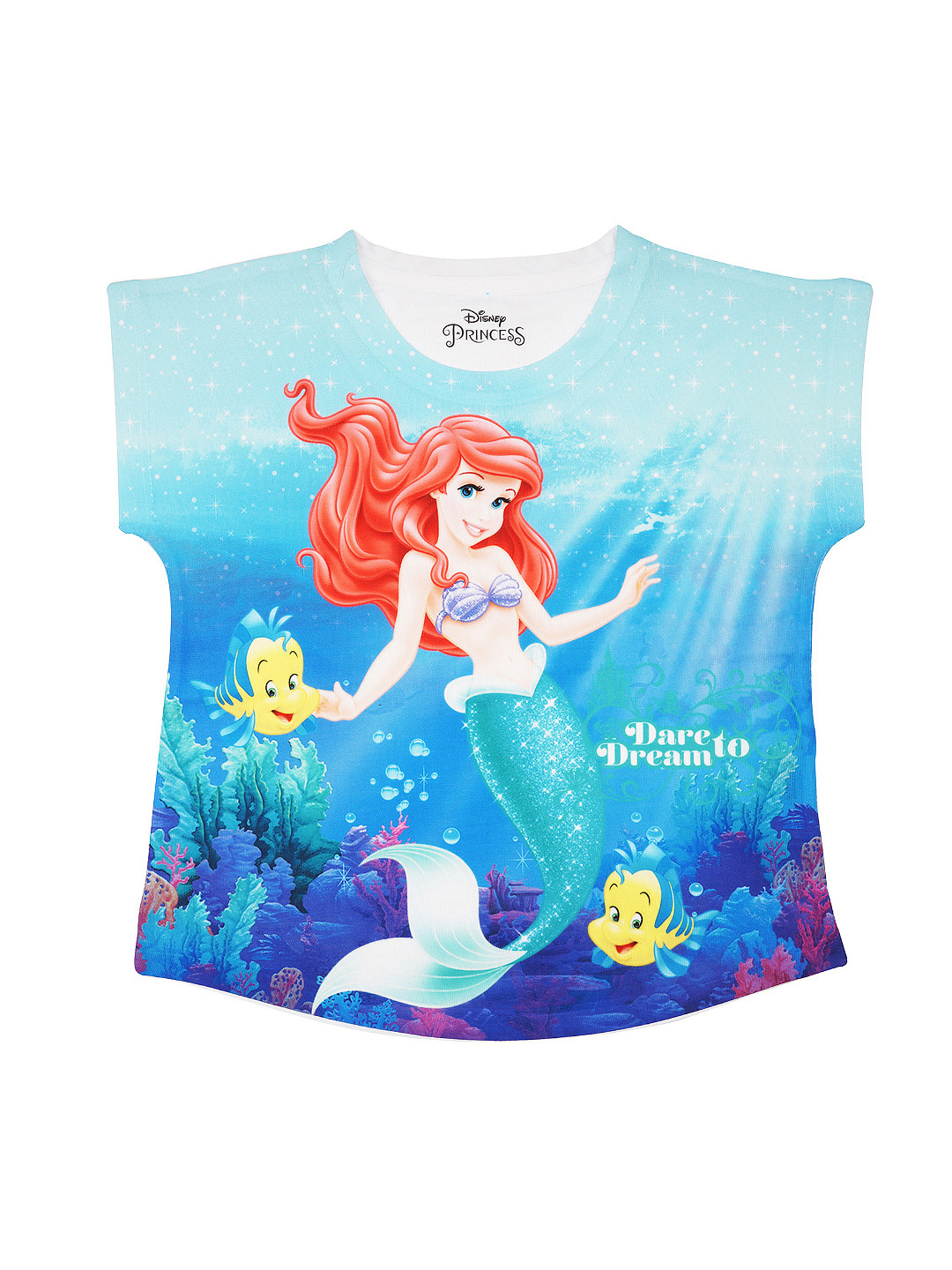 Disney by Wear Your Mind Girls Blue Disney Princess Printed Top