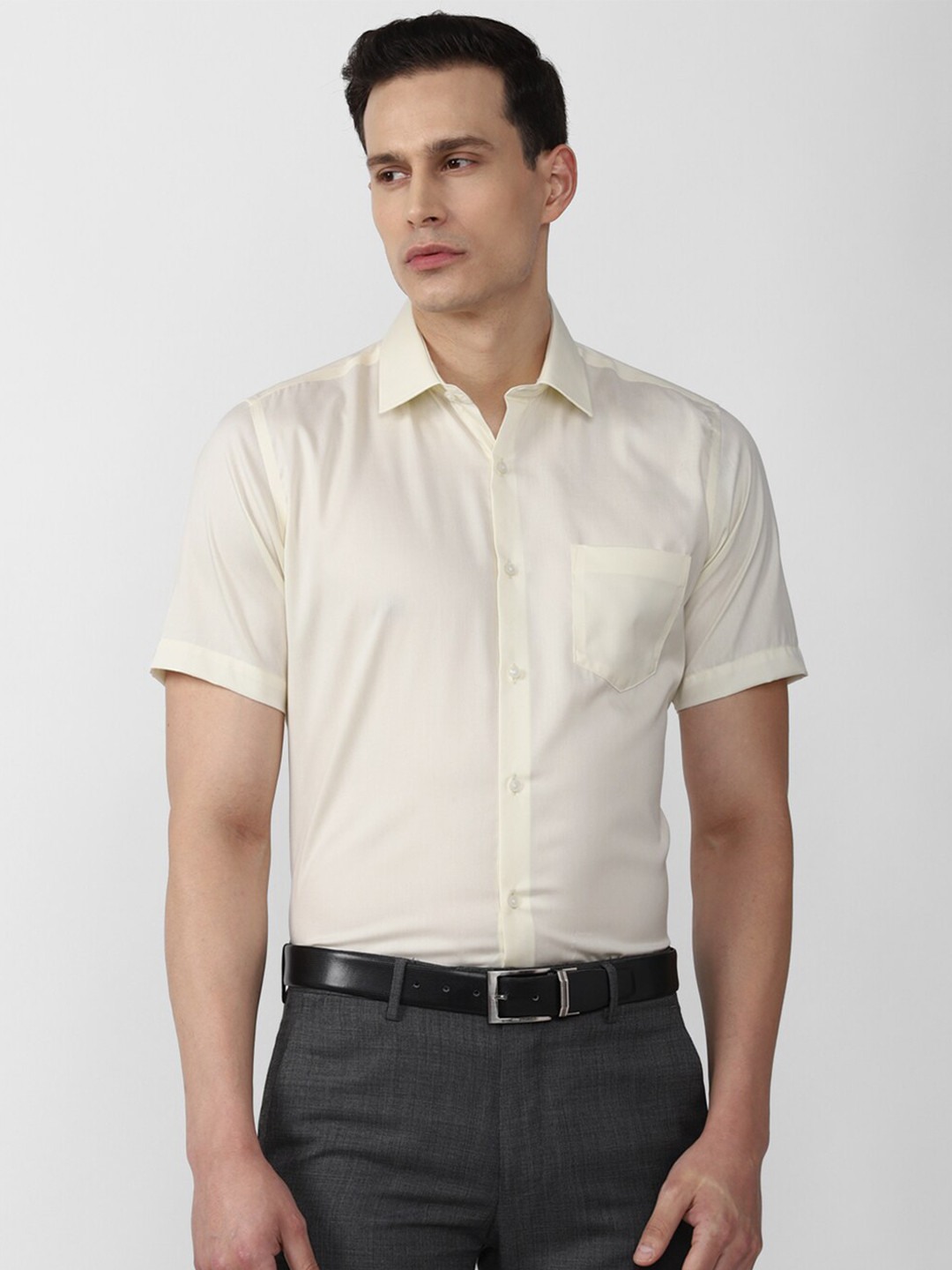 Van Heusen Men Beige Formal Cotton Shirt