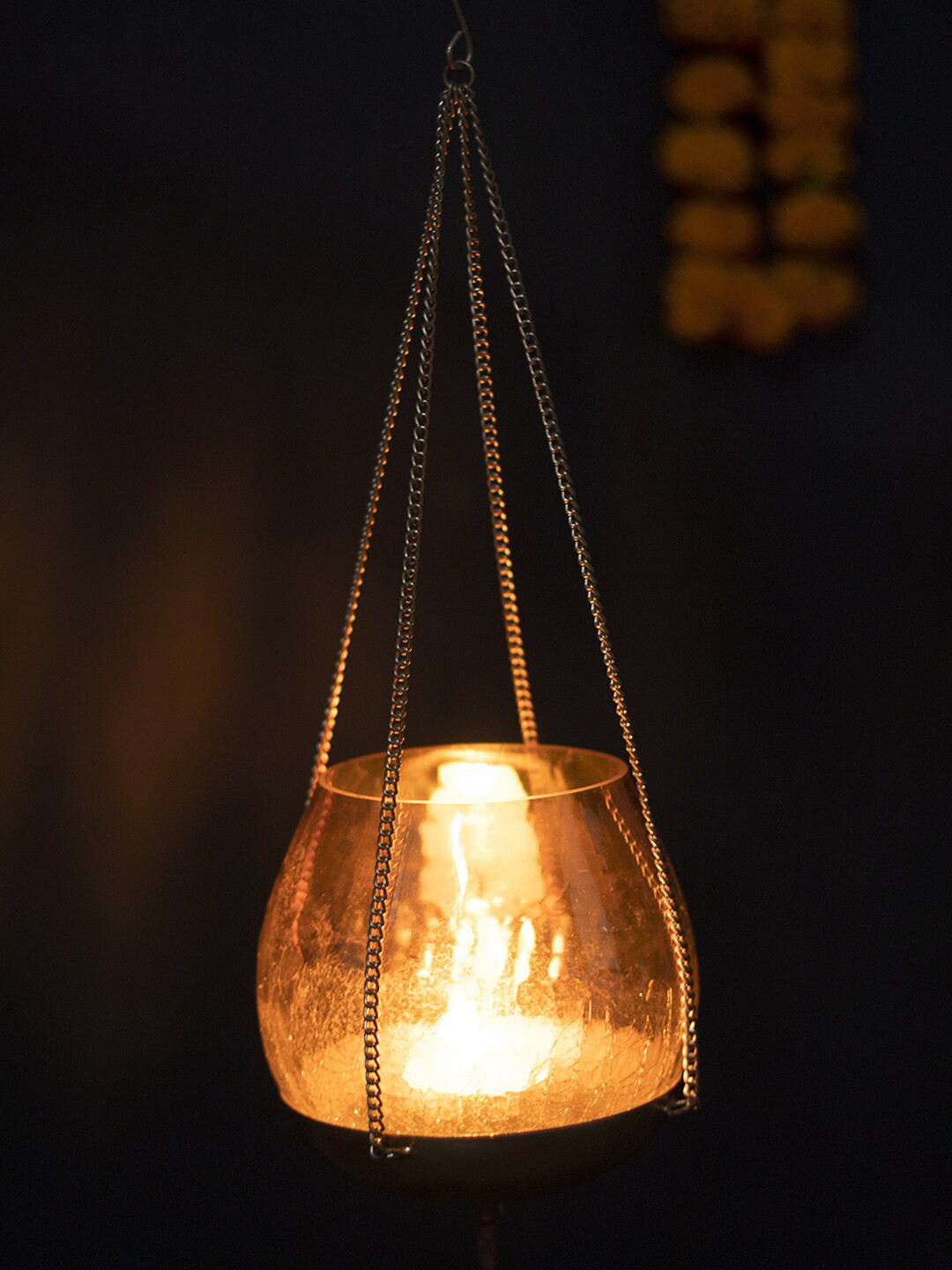 MARKET99 Gold-Toned Lotus Tea-light Hanging Candle Holders