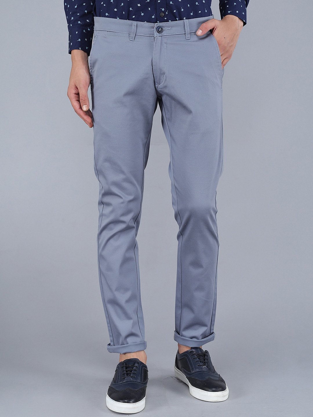 TQS Men Blue Chinos Trousers
