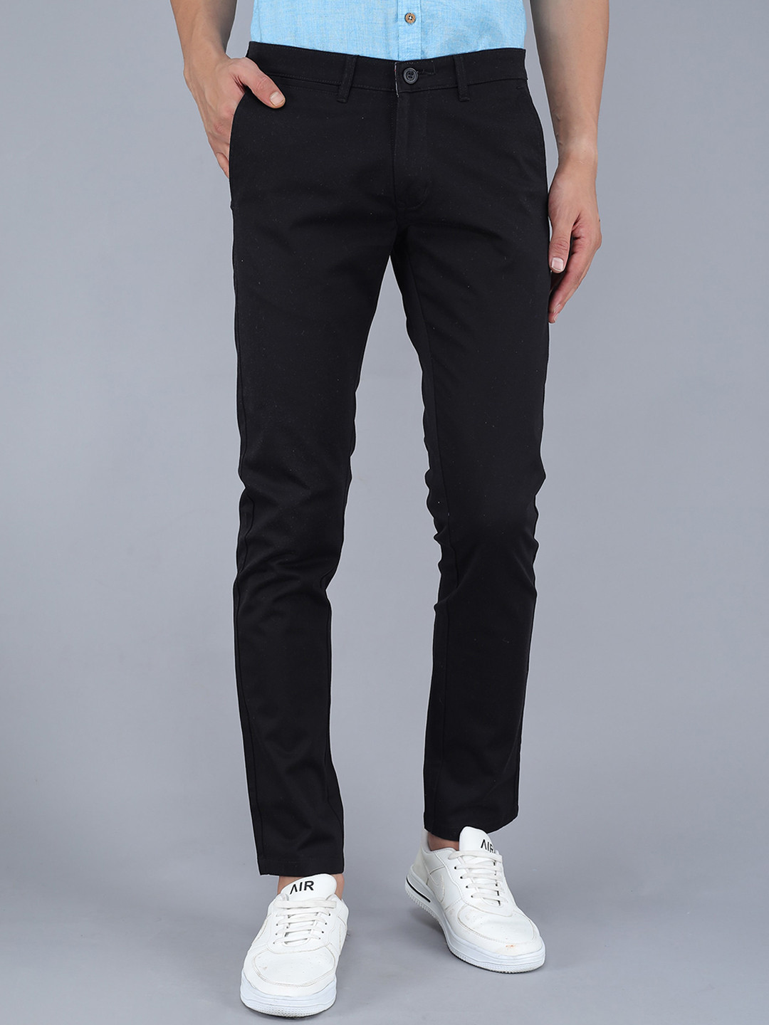 TQS Men Black Chinos Trousers