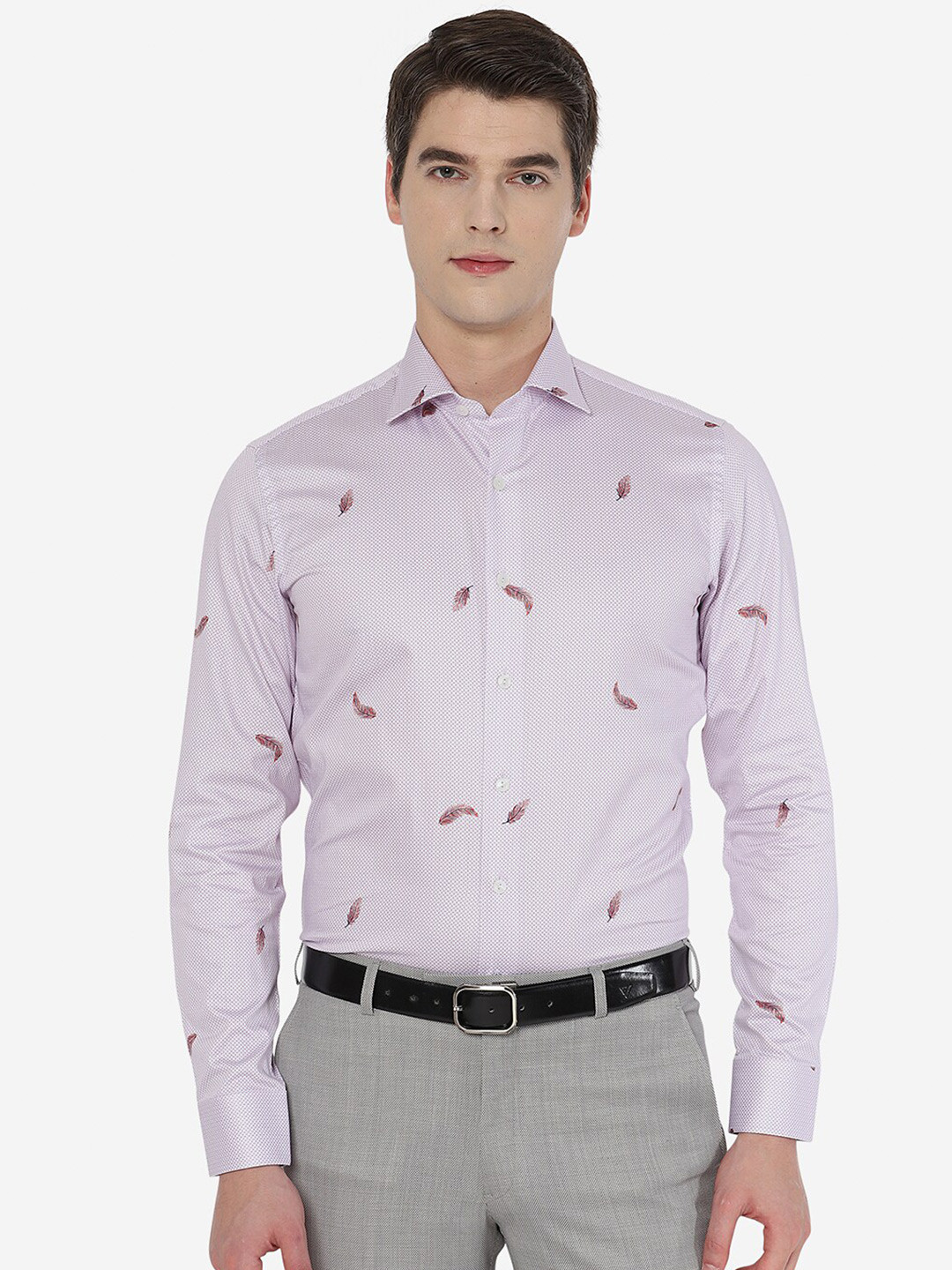 WYRE Men Purple Tight Slim Fit Printed Casual Shirt