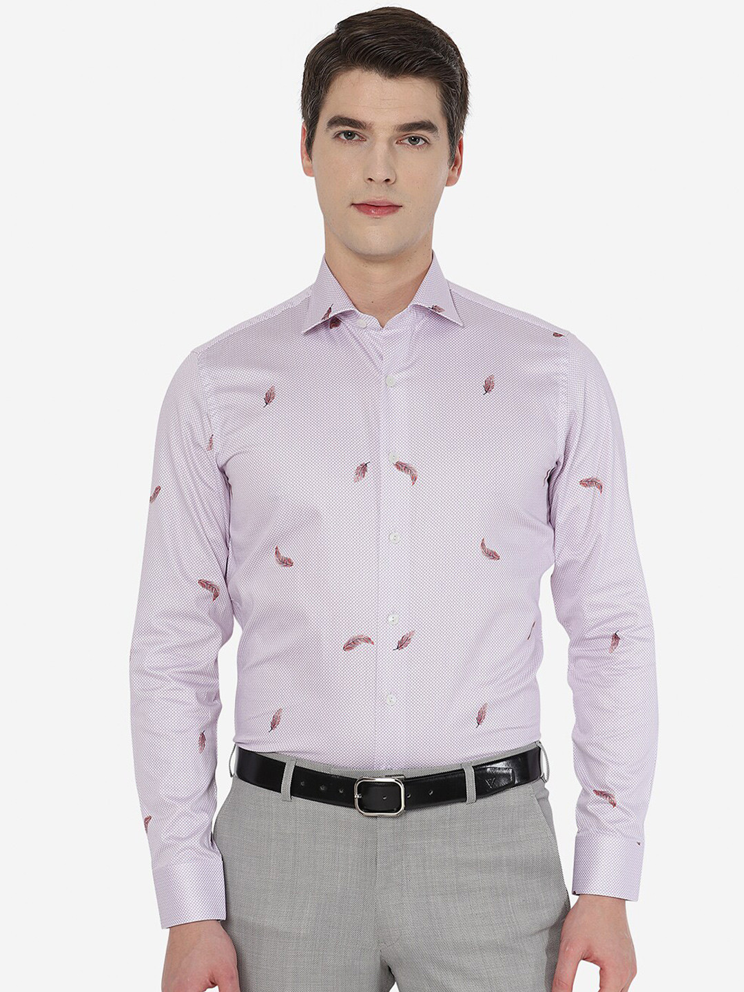 WYRE Men Purple Tight Slim Fit Printed Casual Shirt