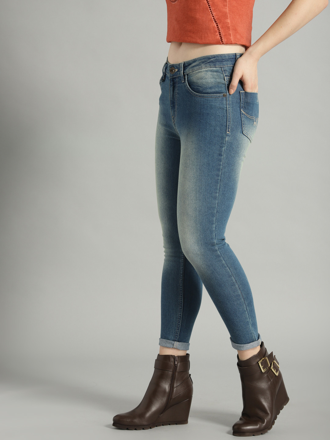 Mid Rise Clean Look Stretchable Jeans 