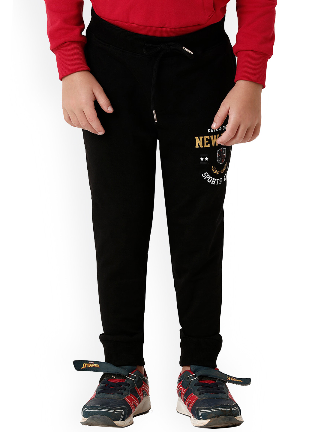 KATE & OSCAR Boys Black Solid Joggers