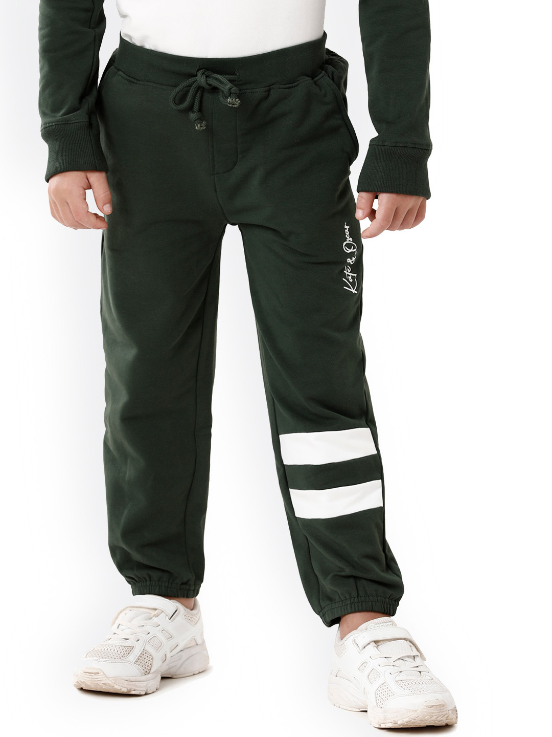 KATE & OSCAR Boys Green Colourblocked Joggers