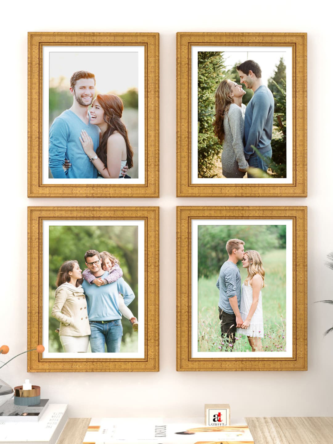 Art Street Set of 4 Gold-Colored Photo Frames