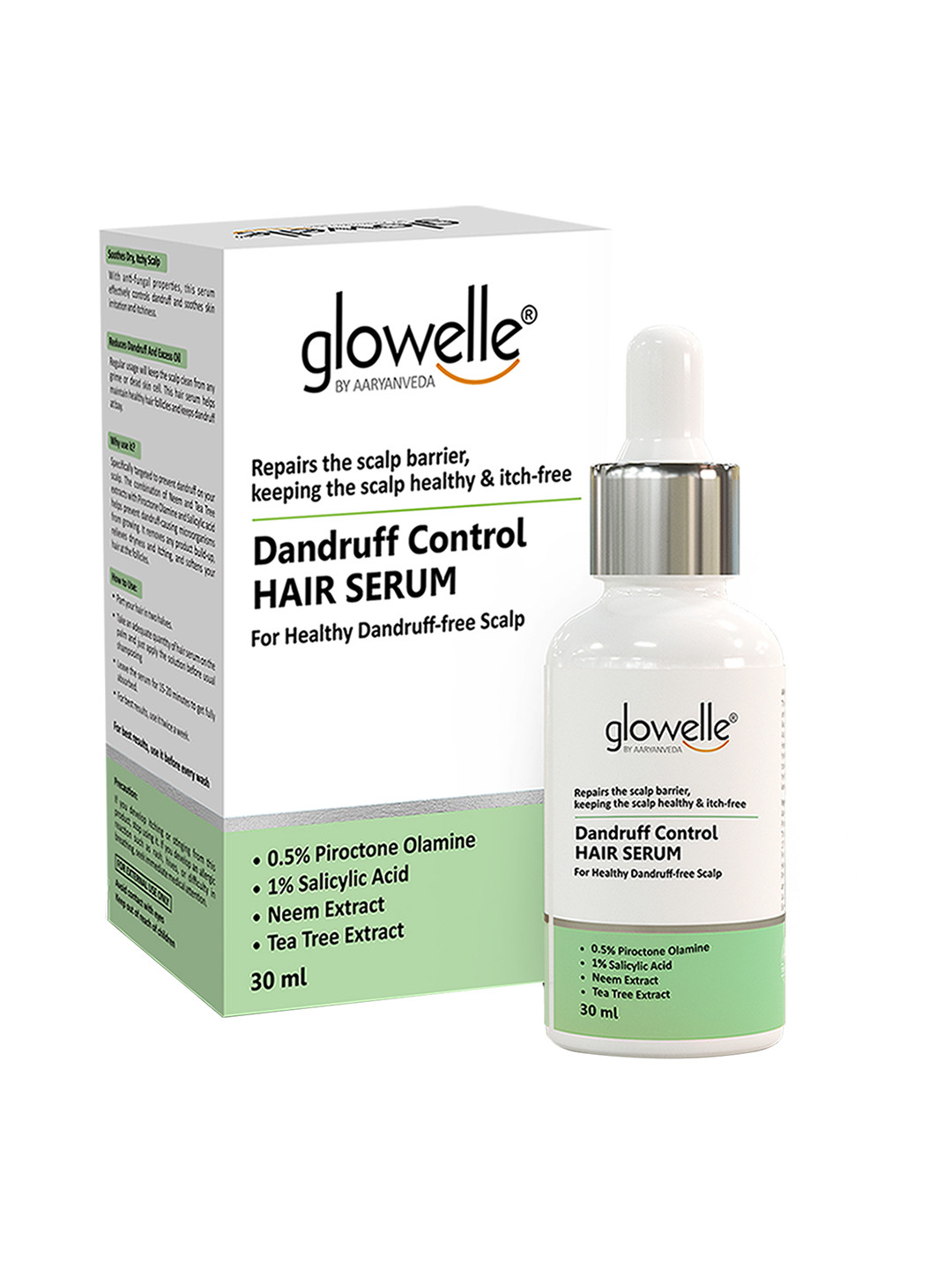 Aryanveda Glowelle Dandruff Controlling Hair Serum with Neem Extract - 30 ml