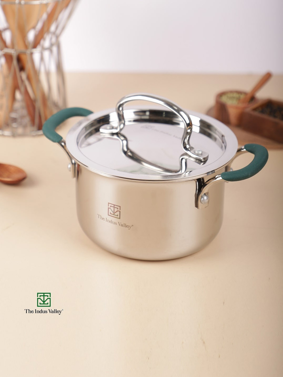 The Indus Valley Induction Base Solid Triply Stainless Steel Stockpot 1.4 L