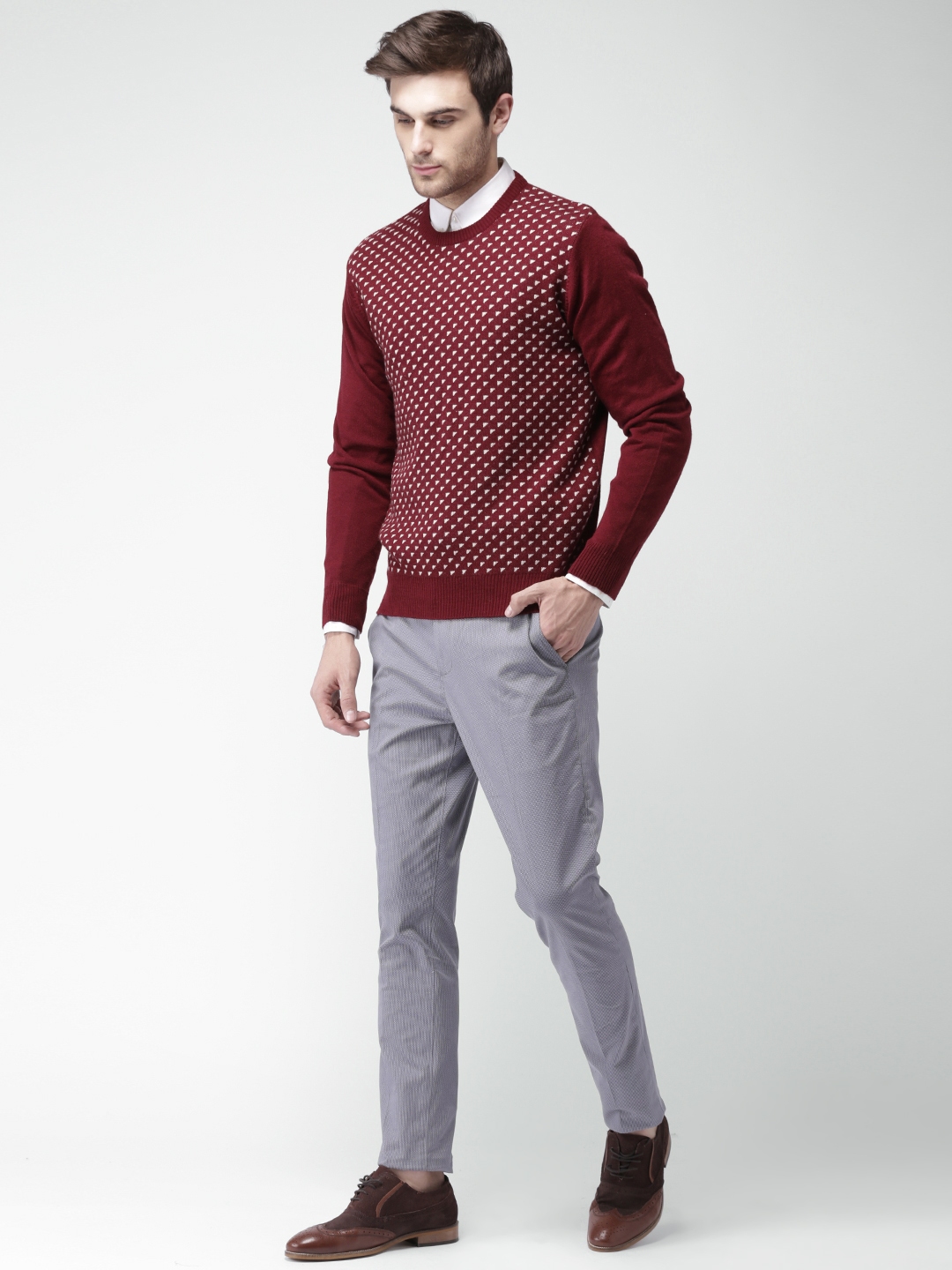 Maroon sweater mens outlet outfit