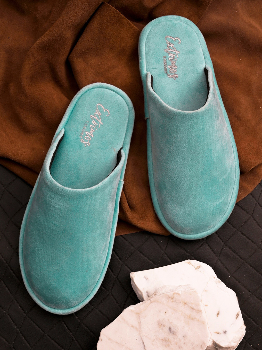 EXTRIMOS Men Blue Suede Mules