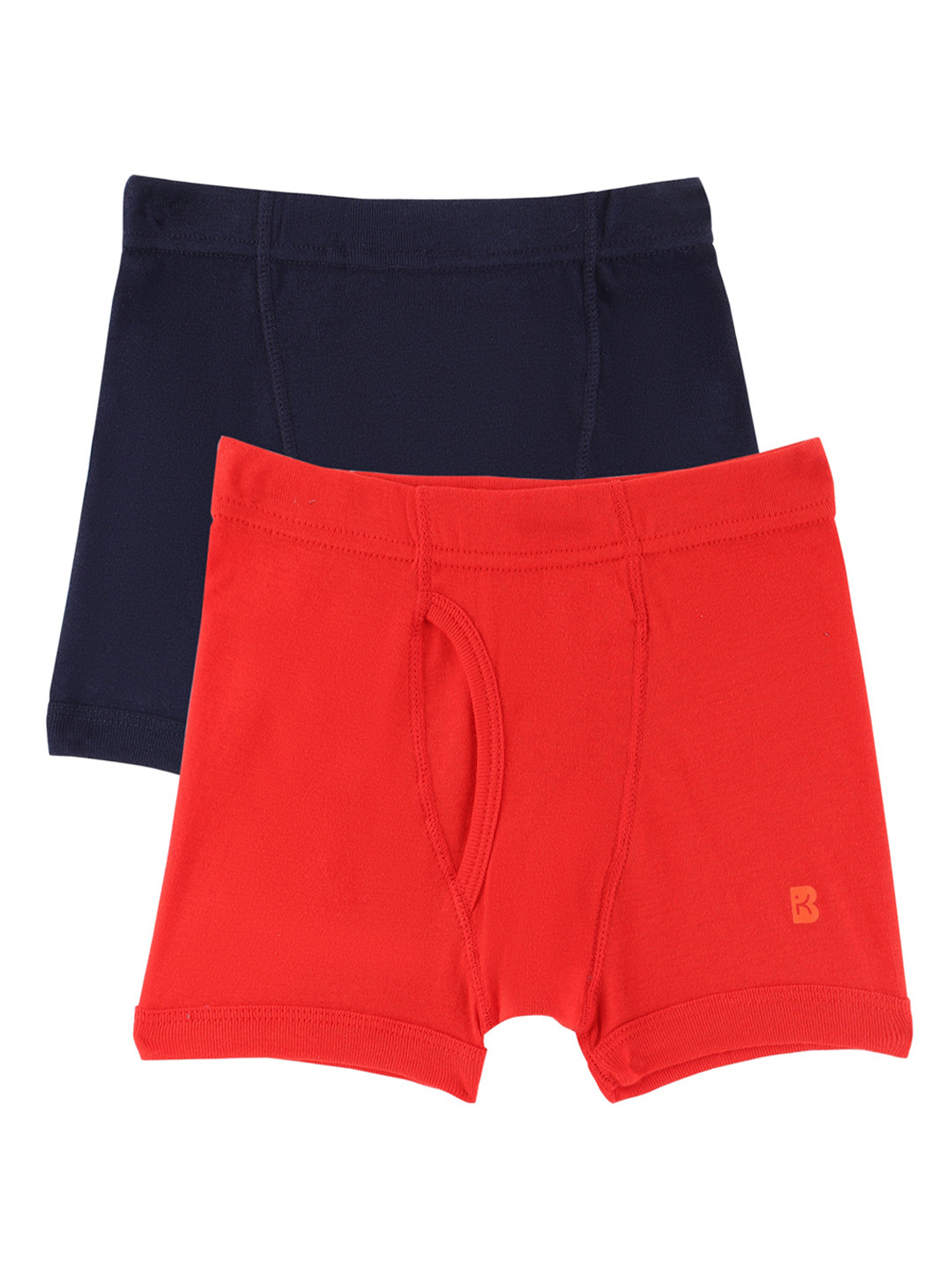 Bodycare Kids Boys Pack Of 2 Navy Blue & Red Solid Cotton Trunks KGA2067NVR-PK005