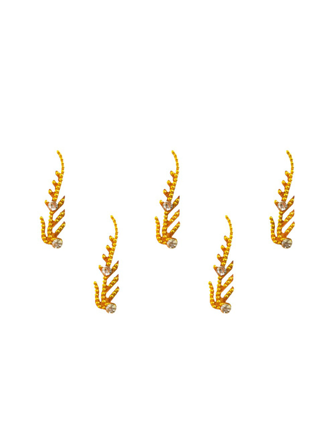 Comet Busters Set of 5 Embellished Designer Bindis - Gold-Toned