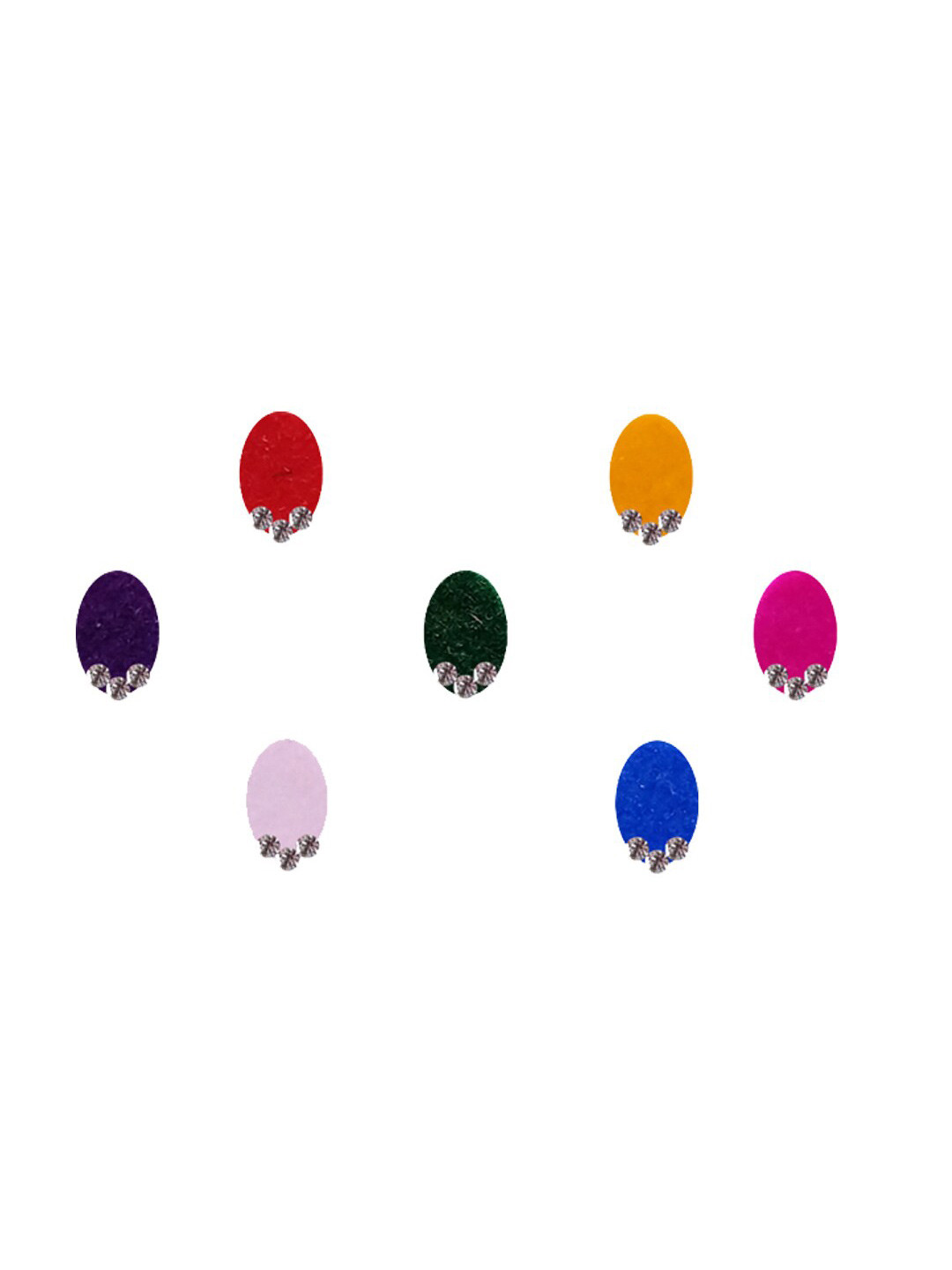 Comet Busters Multi-Coloured Set of 7 Stone Studded Bindis