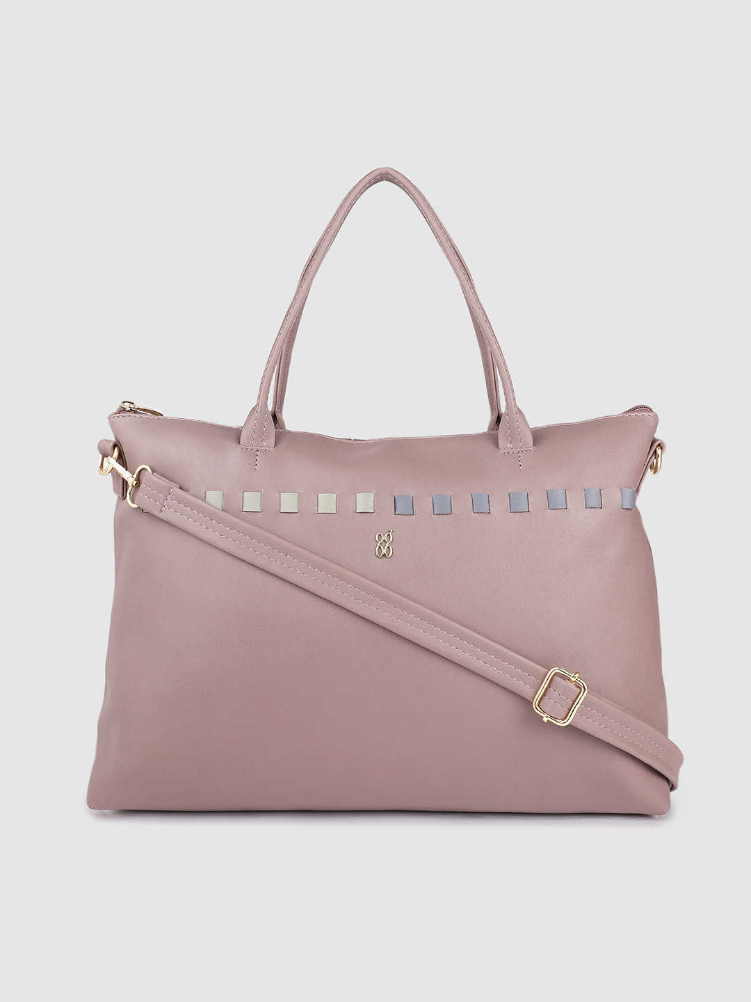 Baggit Women Purple Solid Structured Laptop Handheld Bag