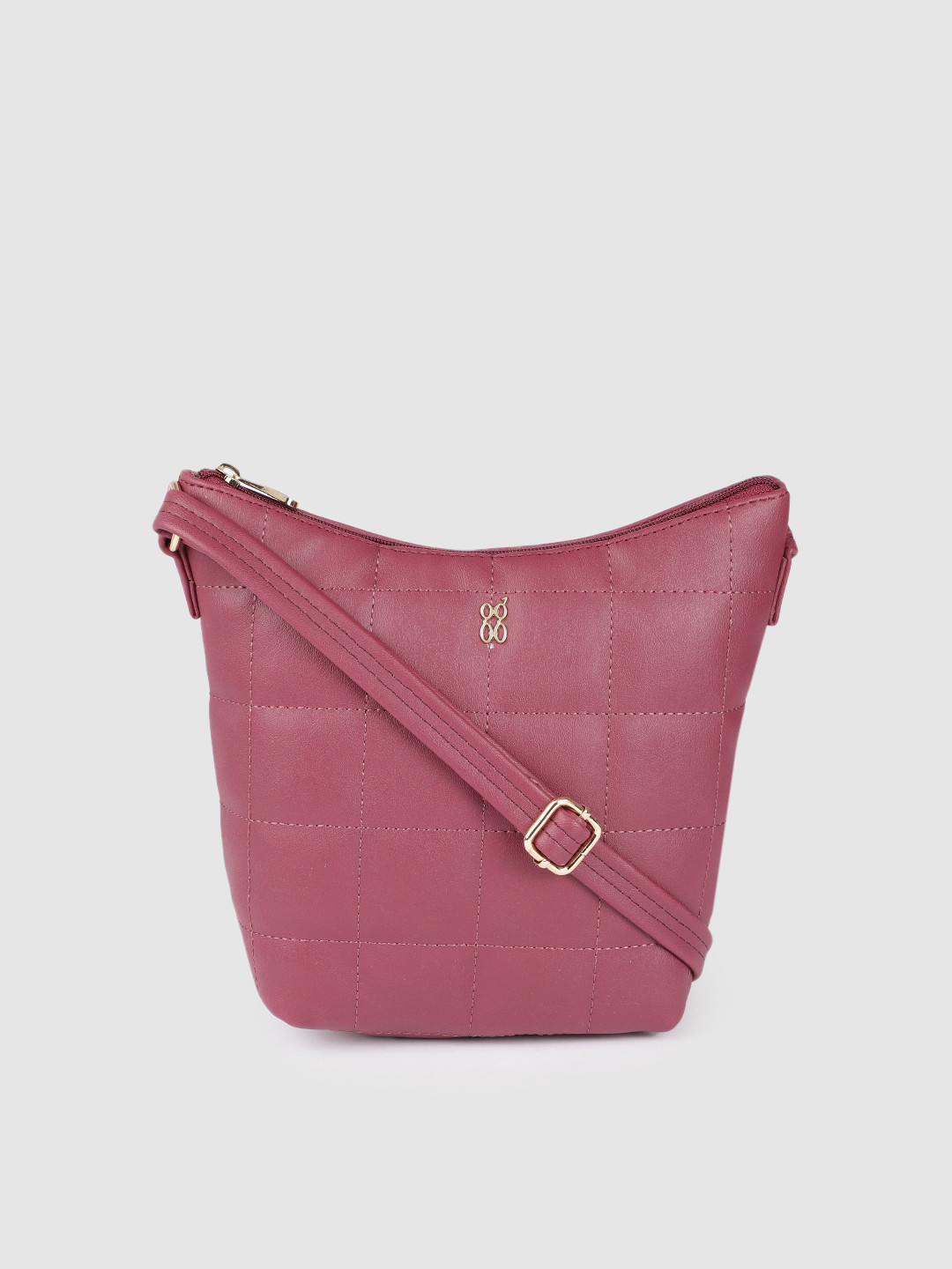 Baggit Burgundy Quilted Structured Sling Bag