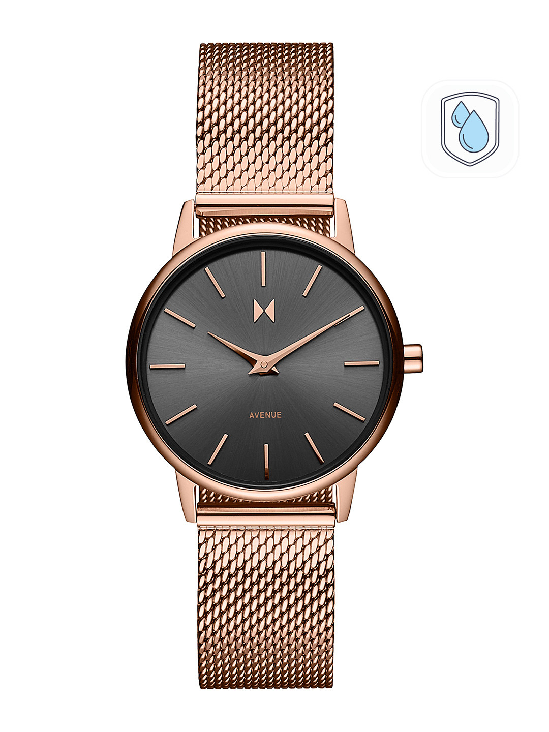 MVMT Women Grey Dial & Rose Gold Toned Straps Avenue Analogue Watch 28000224