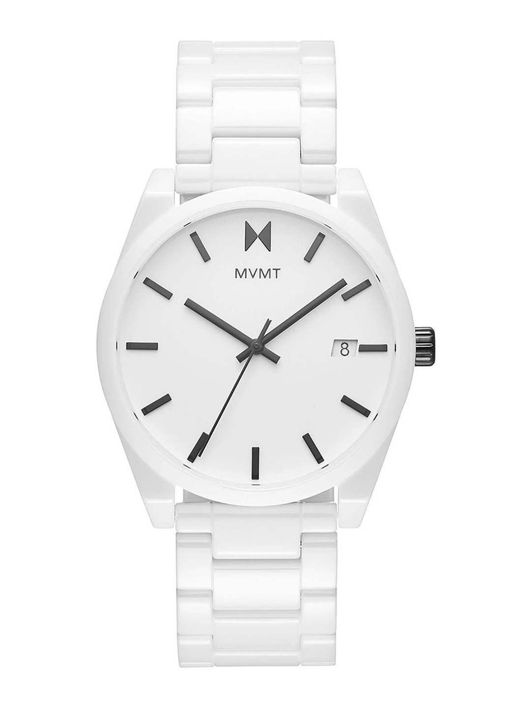 MVMT Men White Dial & Ceramic Bracelet Style Straps Element Analogue Watch 28000121