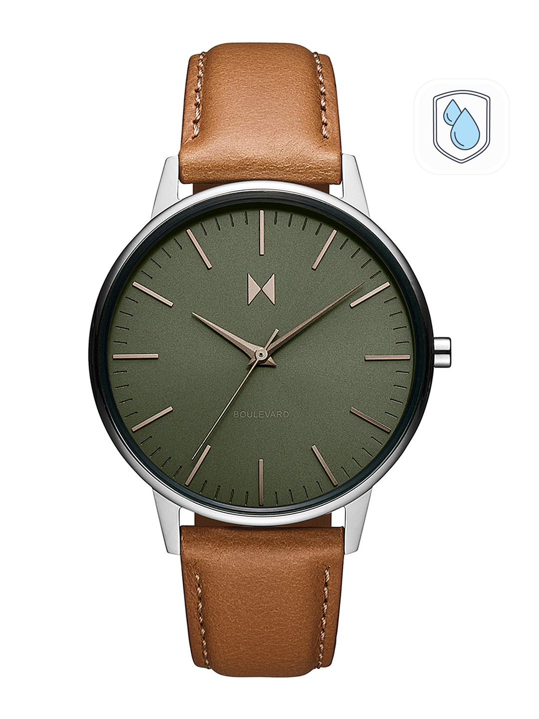 MVMT Women Dark Green Dial & Brown Leather Straps Boulevard Analogue Watch 28000193