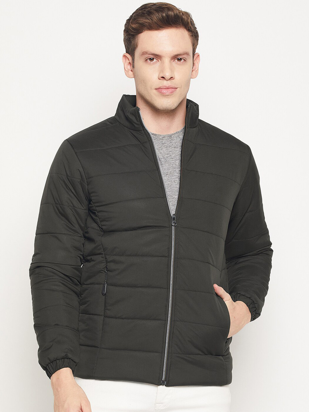 Spirit Men Black Windcheater and Water Resistant Puffer Jacket