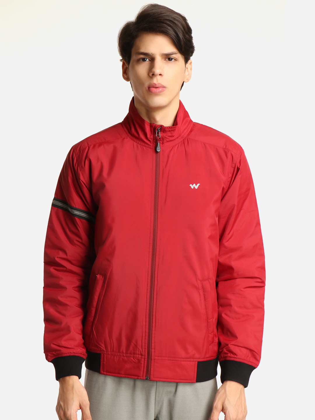 Wildcraft Men Red Black Colourblocked Lightweight Open Front Jacket