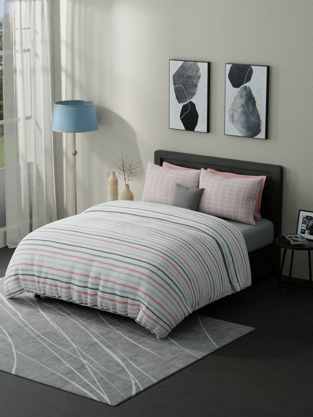 United Colors of Benetton  Boutique Pure Cotton Super King Bedsheet with 2 Pillow Covers